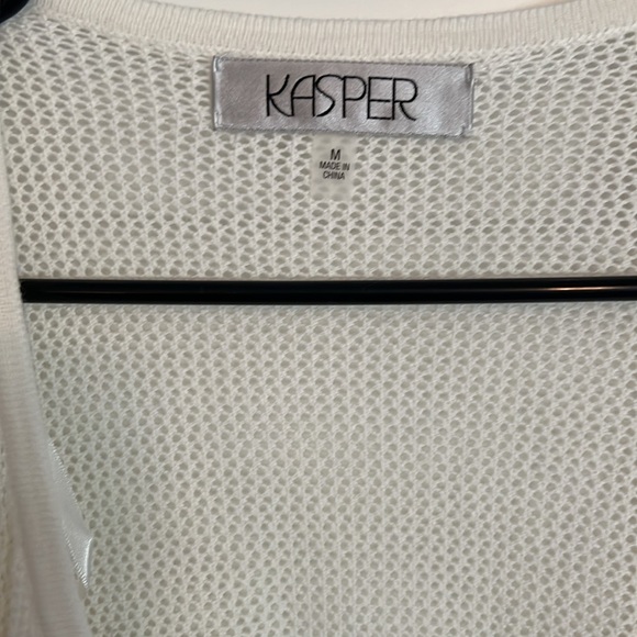 Kasper white cardigan size medium - Picture 2 of 5